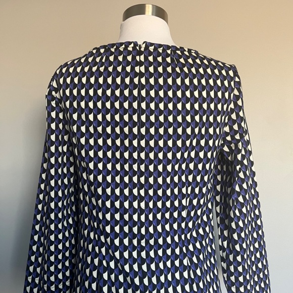 J. Crew Jet Set Geo Shift Career 3/4 Sleeve‎ Casual Geometric Zip Midi Dress 2 - Picture 11 of 16
